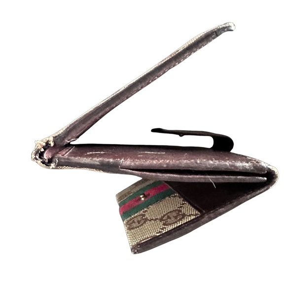 GUCCI Wallet Sherry Line Vintage Interlocking GG Canvas Leather - Picture 3 of 9